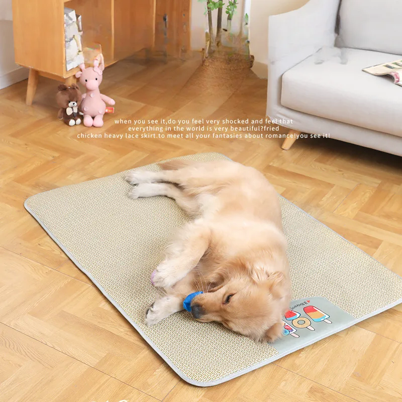 

Summer Cooling Mat For Dogs And Cats Extra Large Breathable Bamboo Pad Pet Ice Bed Dog House Ventilated Cushion
