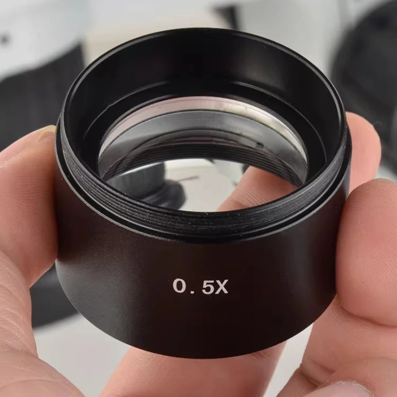 

WD165 0.5X Auxiliary Objective Lens Barlow Lens 48mm Mounting Thread for Zoom Stereo Microscope Microscopio