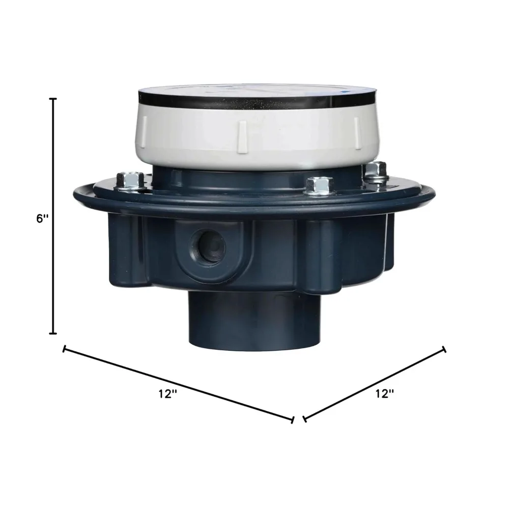 Bodenspüle ohne Nabe, 6 Sumpftiefe, 12 x 12, 3 Anschlüsse, A.R.C. Zertifiziertes, robustes Entwässerungssystem