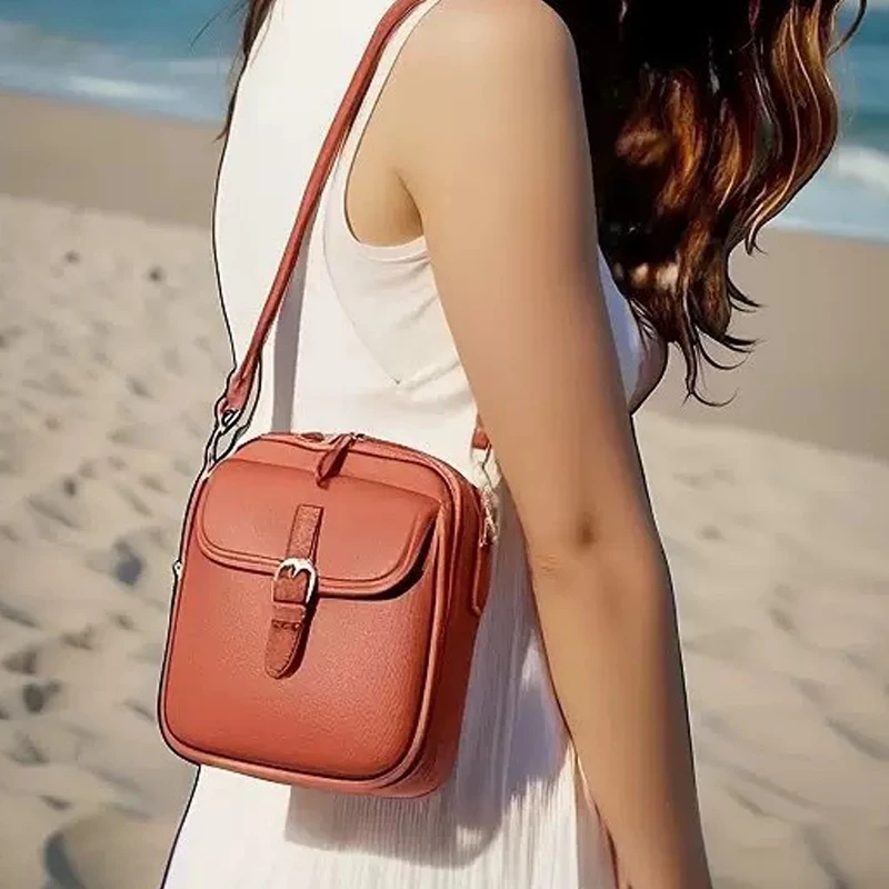 

Money Women's Leather Crossbody Large Capacity Wallet Card Slot One Shoulder Bags for Woman Small Square Bag Mobile Phone Bag
