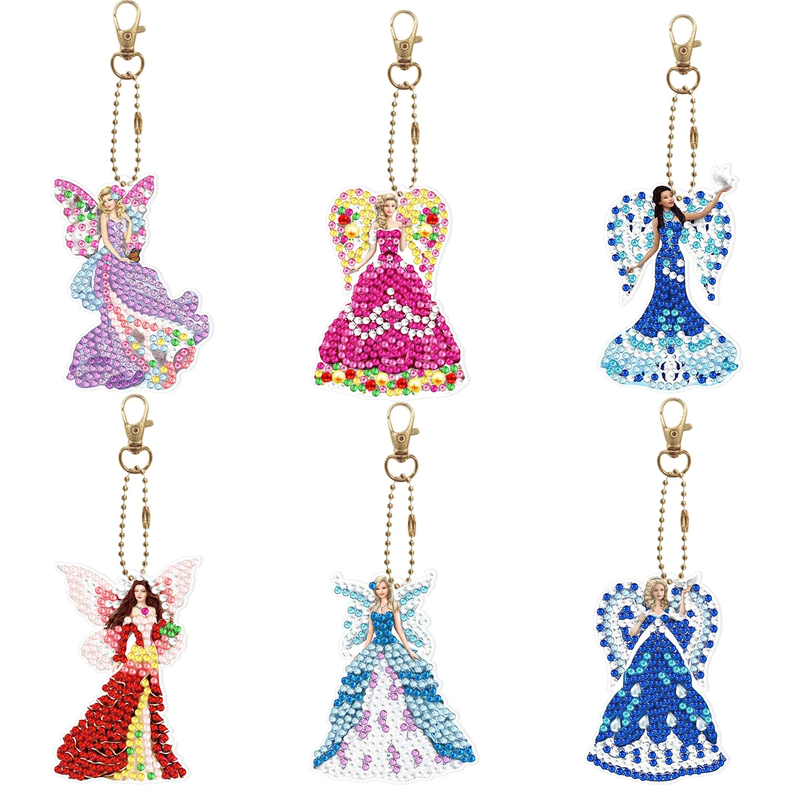 

Frozen Princess Series DIY Cartoon DIY Diamond Painting Keychain Kids Birthday Gift Cartoon Bag Pendant Souvenirs