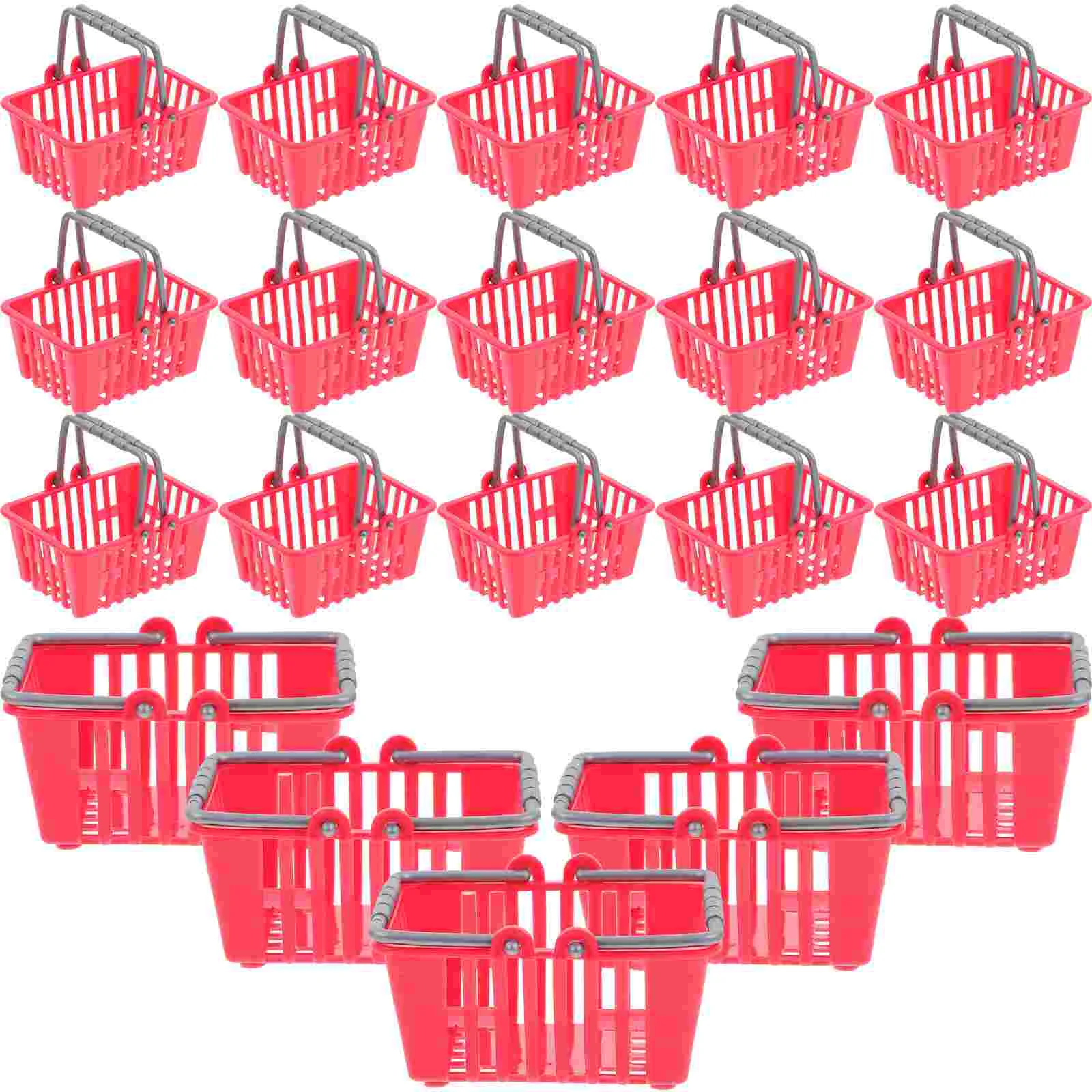 20 Pcs Mini Shopping Basket Ornaments for Kids Decorations Plastic Toddler Small