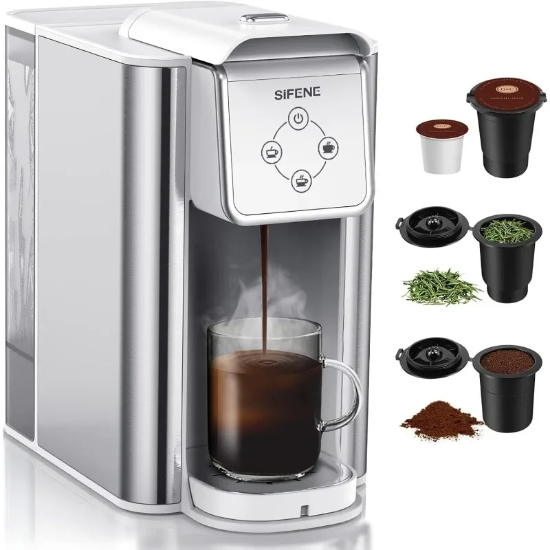 

Single Serve Coffee Machine, 3 in 1 Pod Coffee Maker For K-Cup Capsule, Ground Coffee Brewer, Leaf Tea Maker, 6 to 10 Ounce Cup,