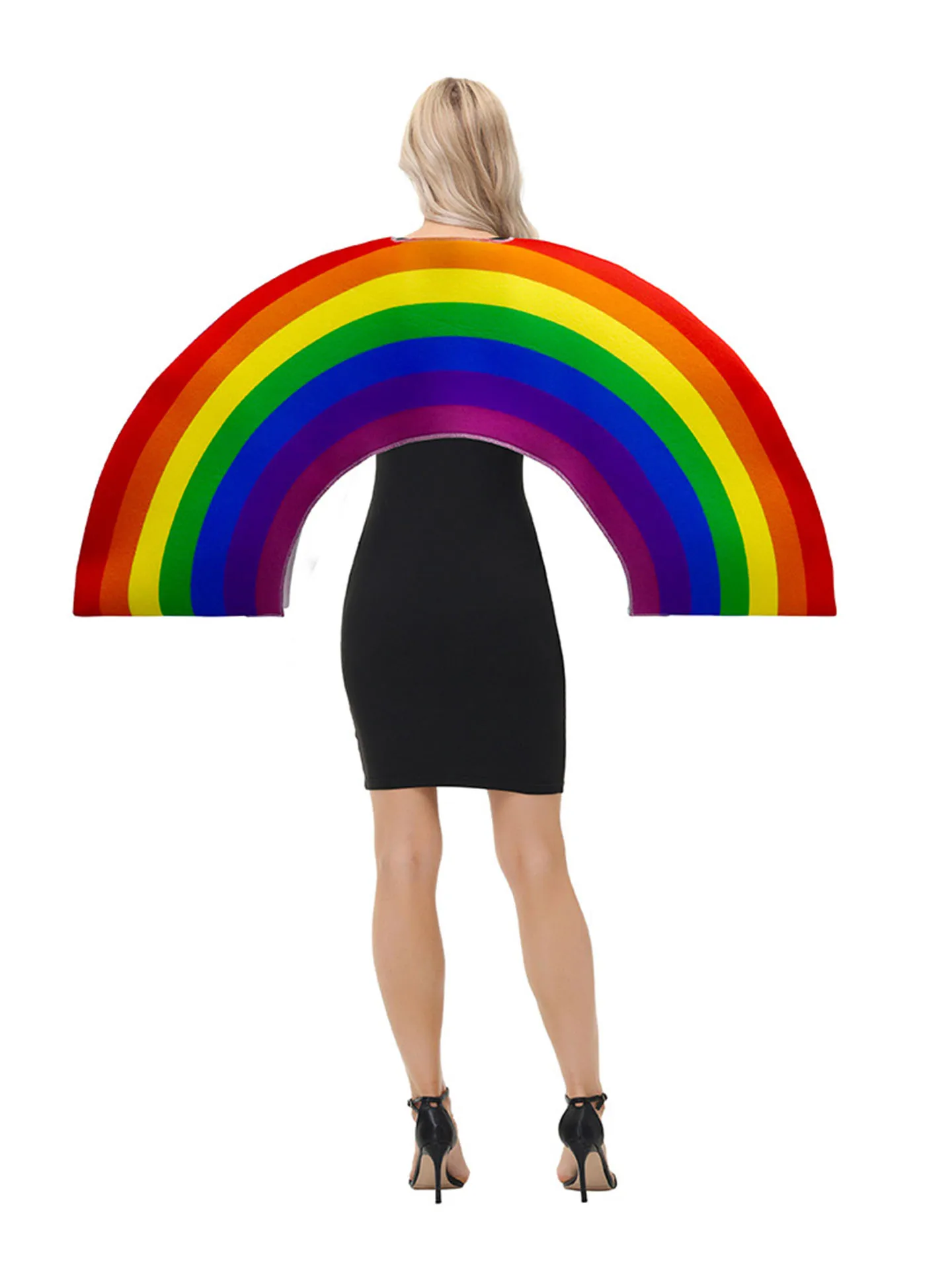 Regenboog Prestatiekostuum Halloween Crazy Funny Par Seven Color Brie Dr up Stage Performance Dames Faion