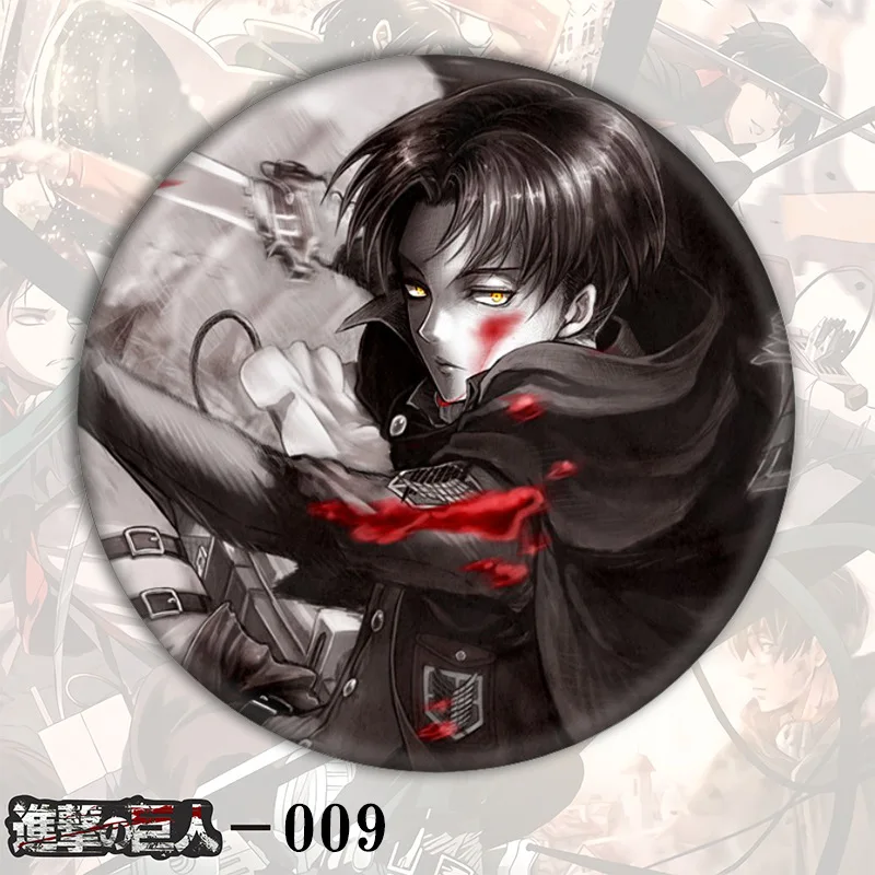 Eren Jaeger Circular Tinplate Fantasias, Emblema, Deslumbrante, Quente, Sangue, Personagem de Anime, Acessórios de Luxo, Laser Suprimentos, 58mm