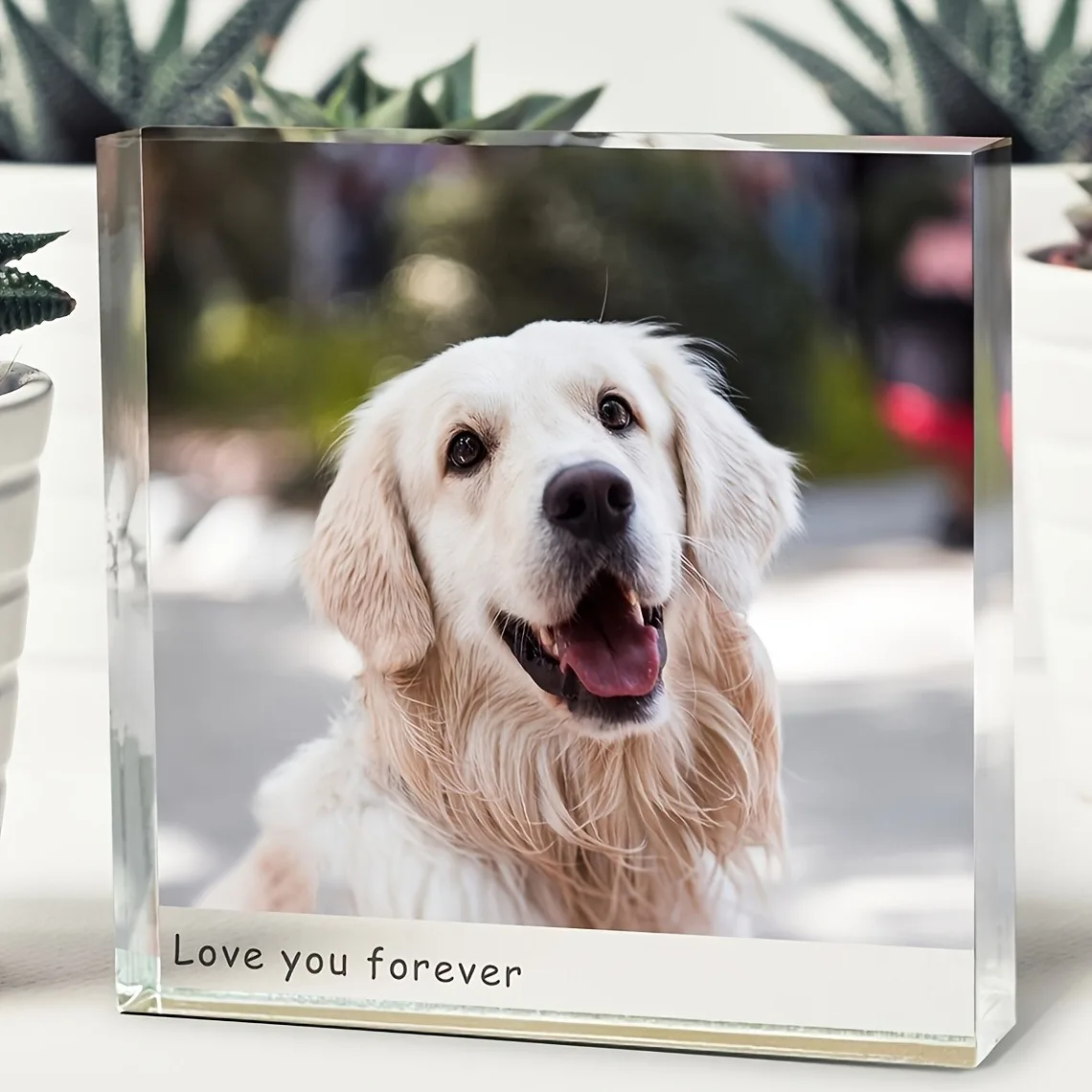 1 Stück individueller Acryl-Fotoblock, personalisiertes Andenken mit Gravur, warmes Familien-Heimdekorationsgeschenk (nur für die Dekoration)