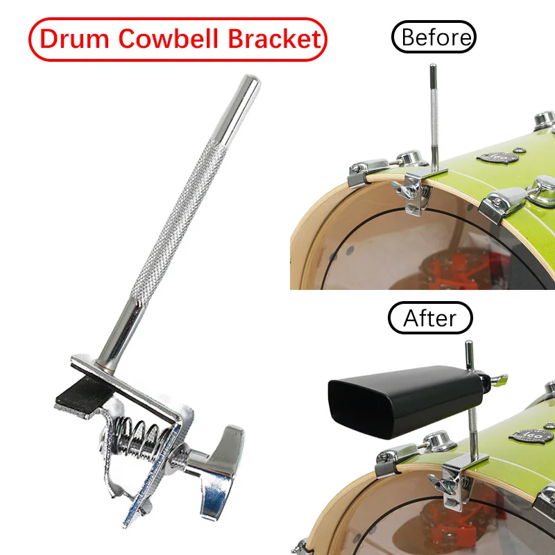 Cowbell Clip Drum Cowbell Clamp Mount Holder For Bass Jazz Drum Percussion Bracket Stand Accessory