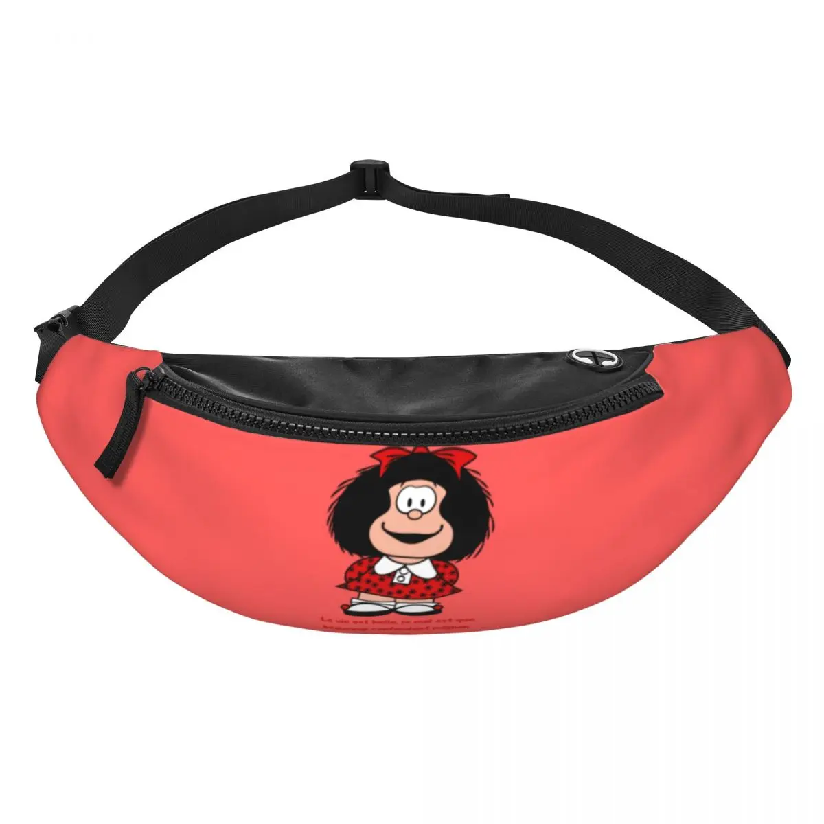 Kawaii Mafalda Fanny Pack Men Women Casual Quino Argentina Cartoon Crossbody Waist Bag for Camping Biking Phone Money Pouch