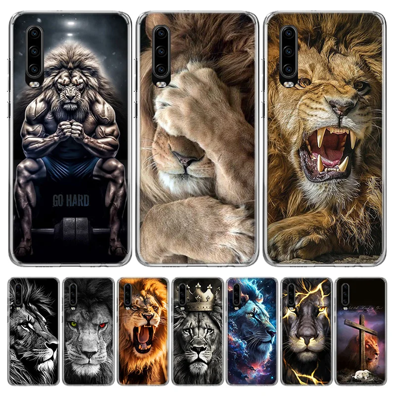 Lion Alpha Male Cub King Case Phone Cover for Huawei P30 Lite P40 P20 P10 Mate 10 20 Pro P Smart Z 2019 Y5 Y6 Y7 Y9S Trend Funda