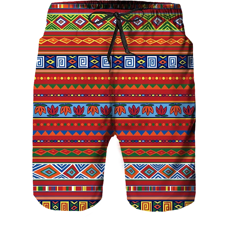 

African Style Beach Shorts Pants Men 3D Printing Surfing Board Shorts Summer Hawaii Swimsuit Swim Trunks Cool Ice Shorts Clothes