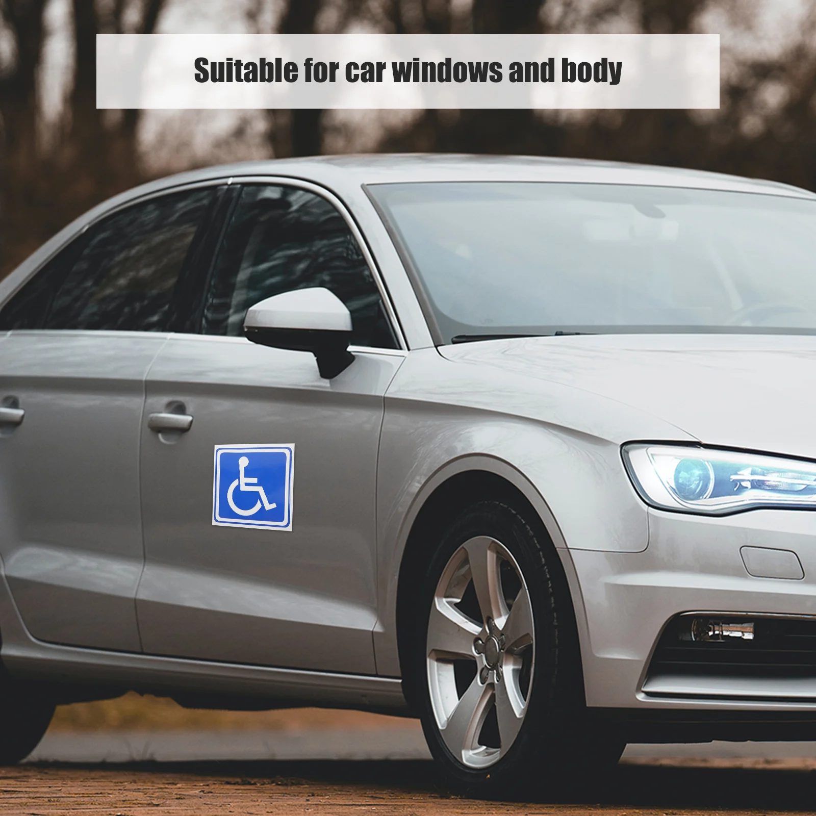 5 Sheets Car Sticker Wheelchair Disabled Symbol Sign Blue Stickers Decals for Window