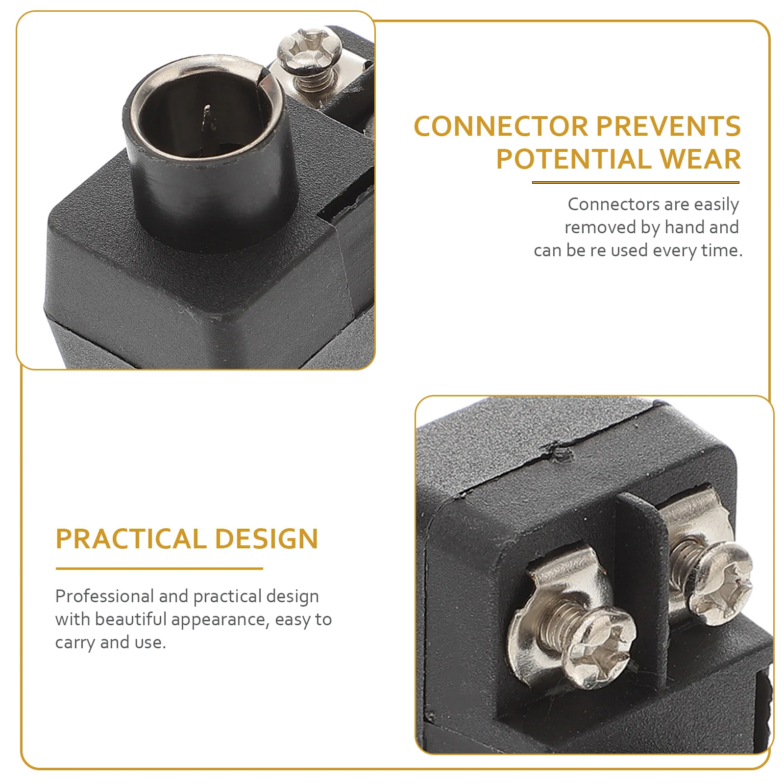 2 Pcs 75 Ohm to 300 Ohm Signal Adapter Coaxial Matching Connector