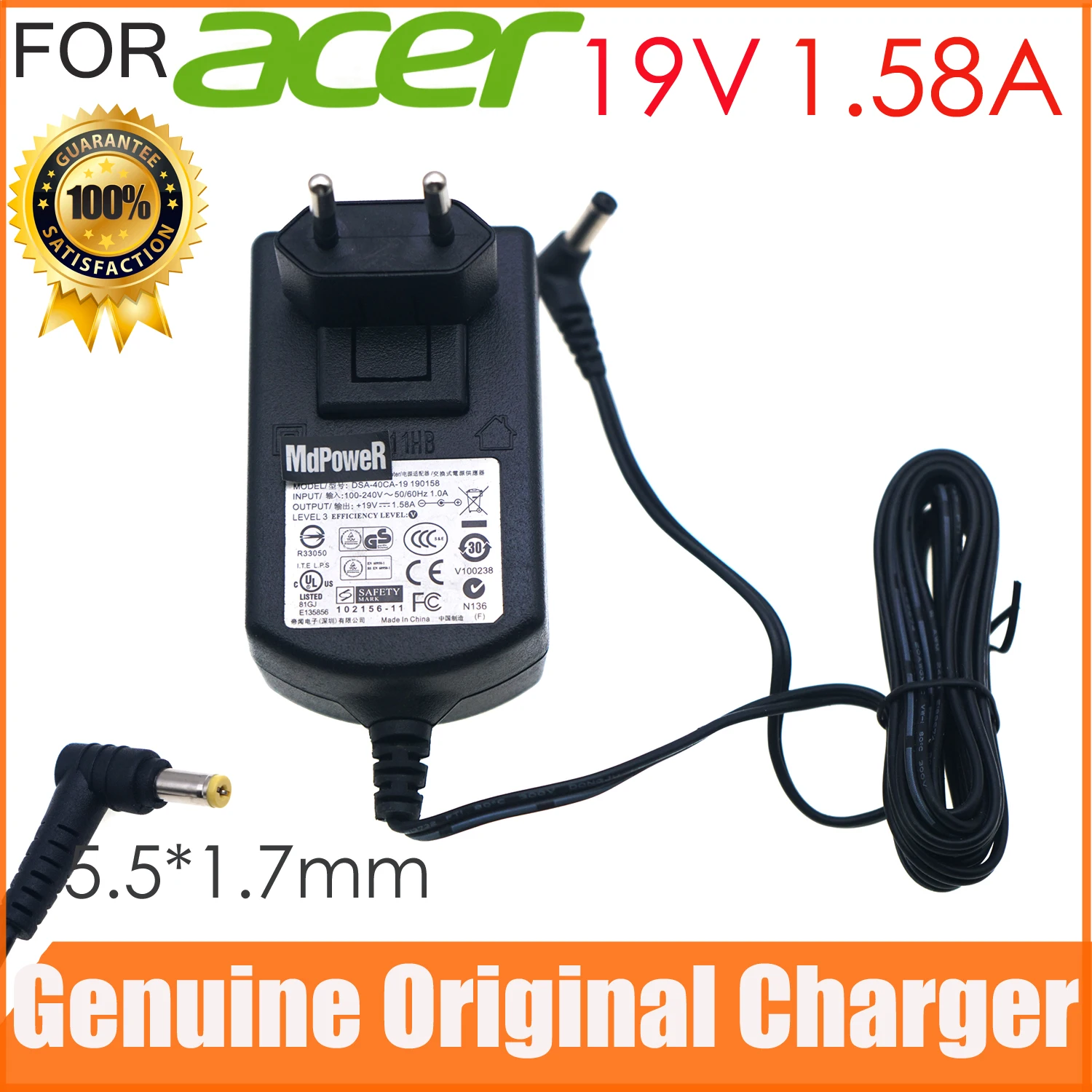 For Acer 19V 1.58A …
