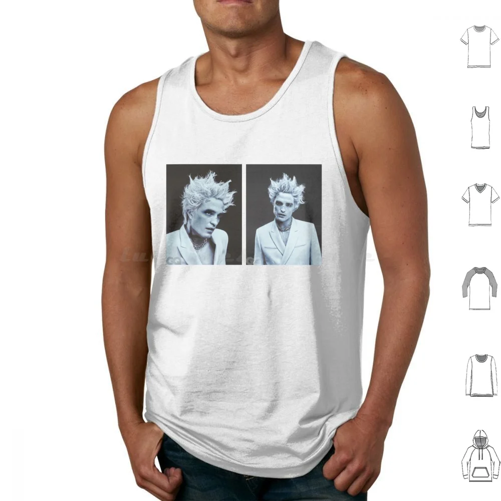 Robert Pattinson Gq Spiked Hair Black And White Tank Tops Vest Sleeveless Rob Patt Rpattz Brad Pitt Movies Actors Twilight