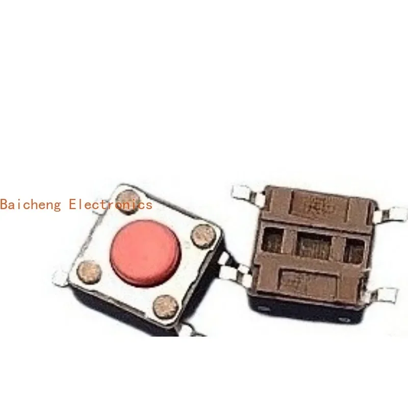 100PCS Bagged DTSM-61R-V patch 4-pin switch 6 * 6 * 4.3 button red button touch switch