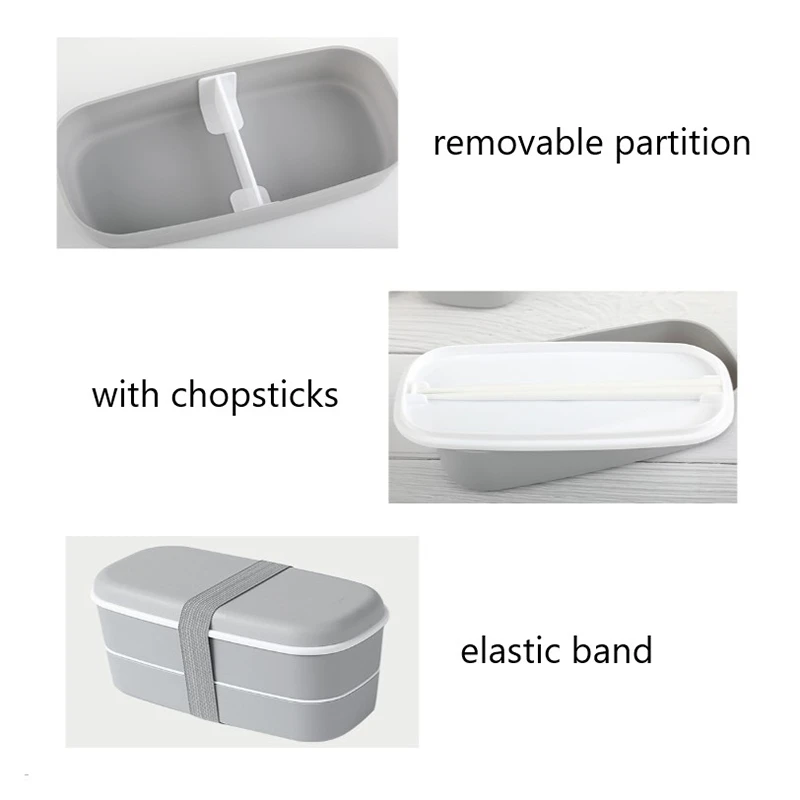 ABUH-Microwavable 2 Layer Lunch Box With Compartments Leakproof Insulated