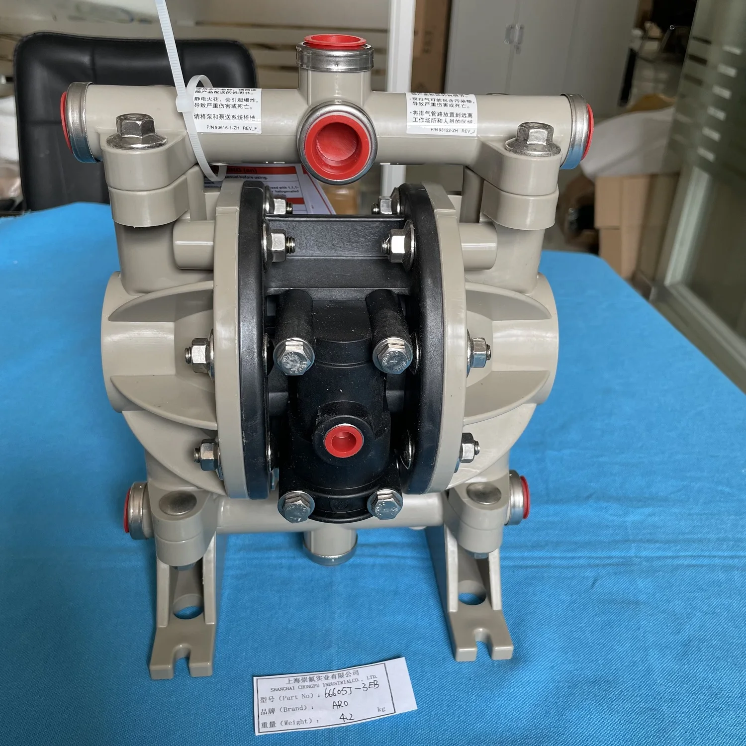 66605J-3EB Polypropylene double Pneumatic Diaphragm Pumps with santoprene diaphragm 0.5 inch