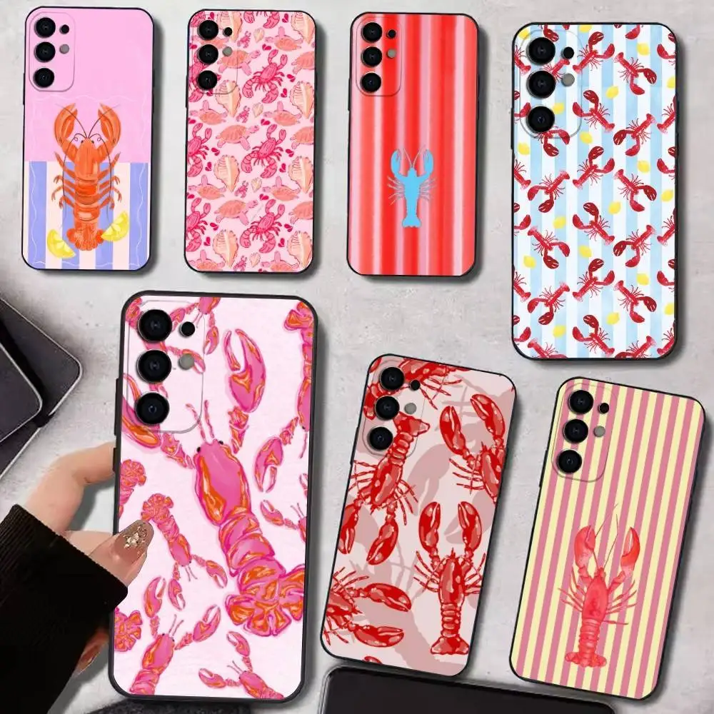 

Cute Lobsterie Phone Case For Samsung S25,S24,S21,S22,S23,S30,Ultra,S20,Plus,Fe,Lite,Soft Black Cover