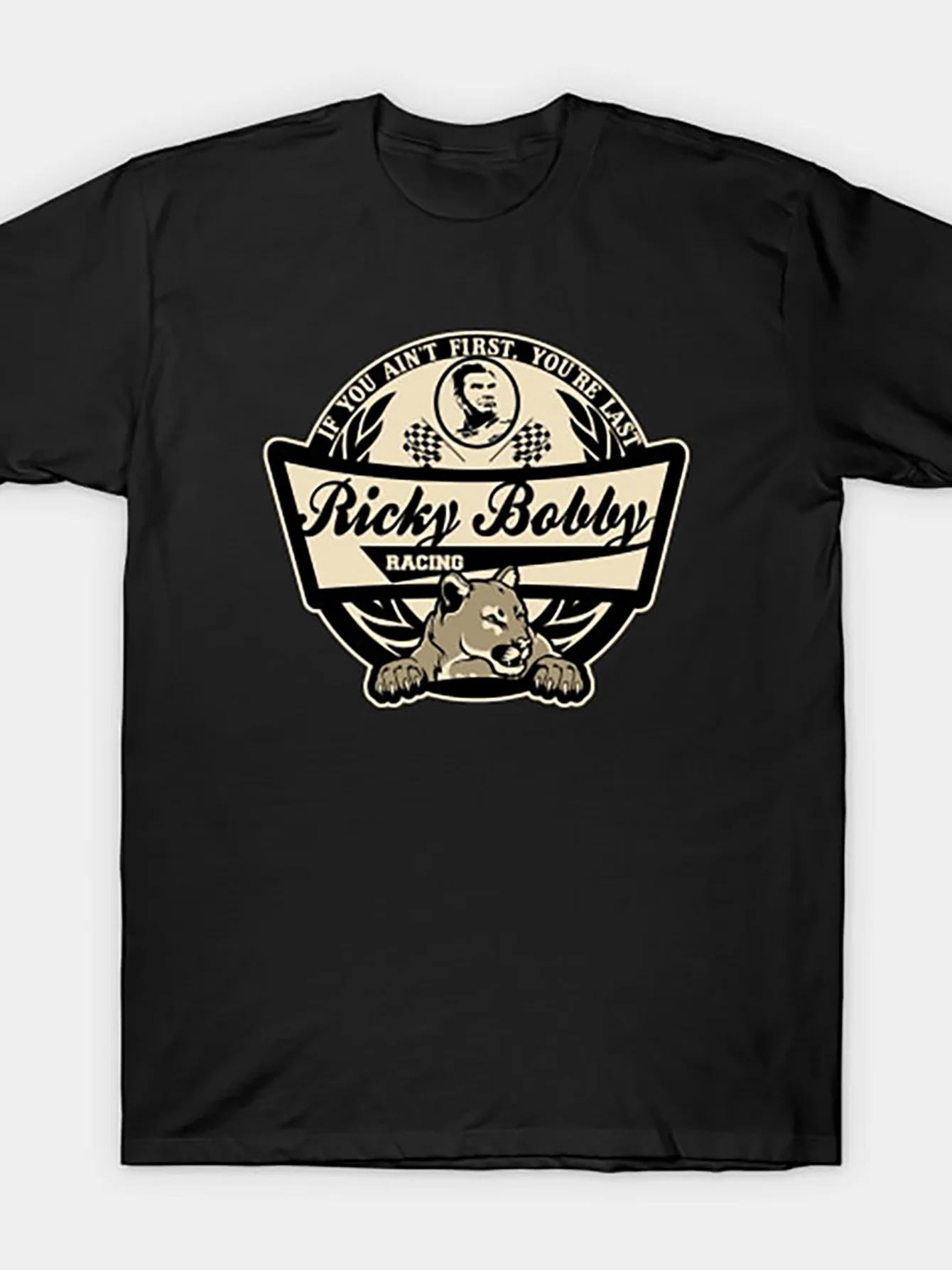 

[Ricky Bobby Cotton Tee] Ricky Bobby Men's Crew-Neck T-Shirt - High-Quality Cotton, Summer Casual, Multifunctional Outdoor Wear