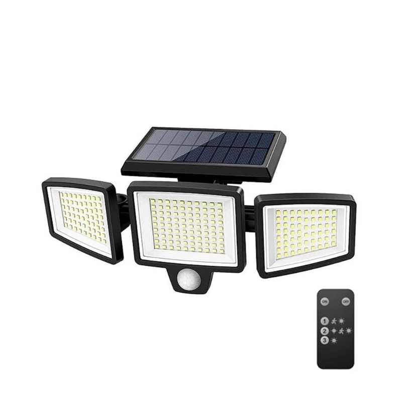 E15A High Efficiency Solar Outdoor Lamp 2500lm Build-in 18650 Battery And 5.5V Panel For Driveway Backyard