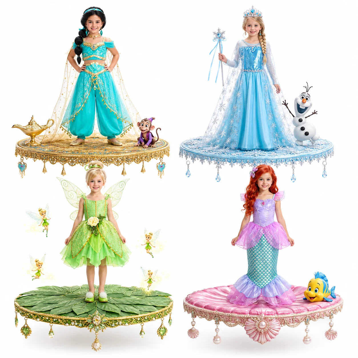 Muababy Princess Dress for Girls Aurora Belle Elsa Jasmine Cosplay Costume Carnival Halloween Party Outfit Kids 2-8Y Vestido image 3