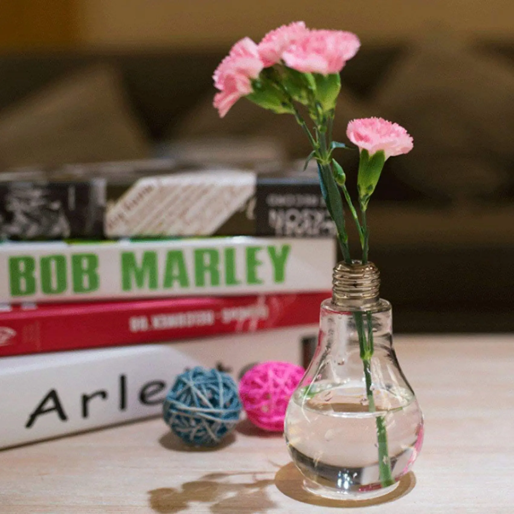 ABGG-2X Transparent Glass Bulb Shape Table Vase For Plants Flowers Home Garden Wedding Decoration
