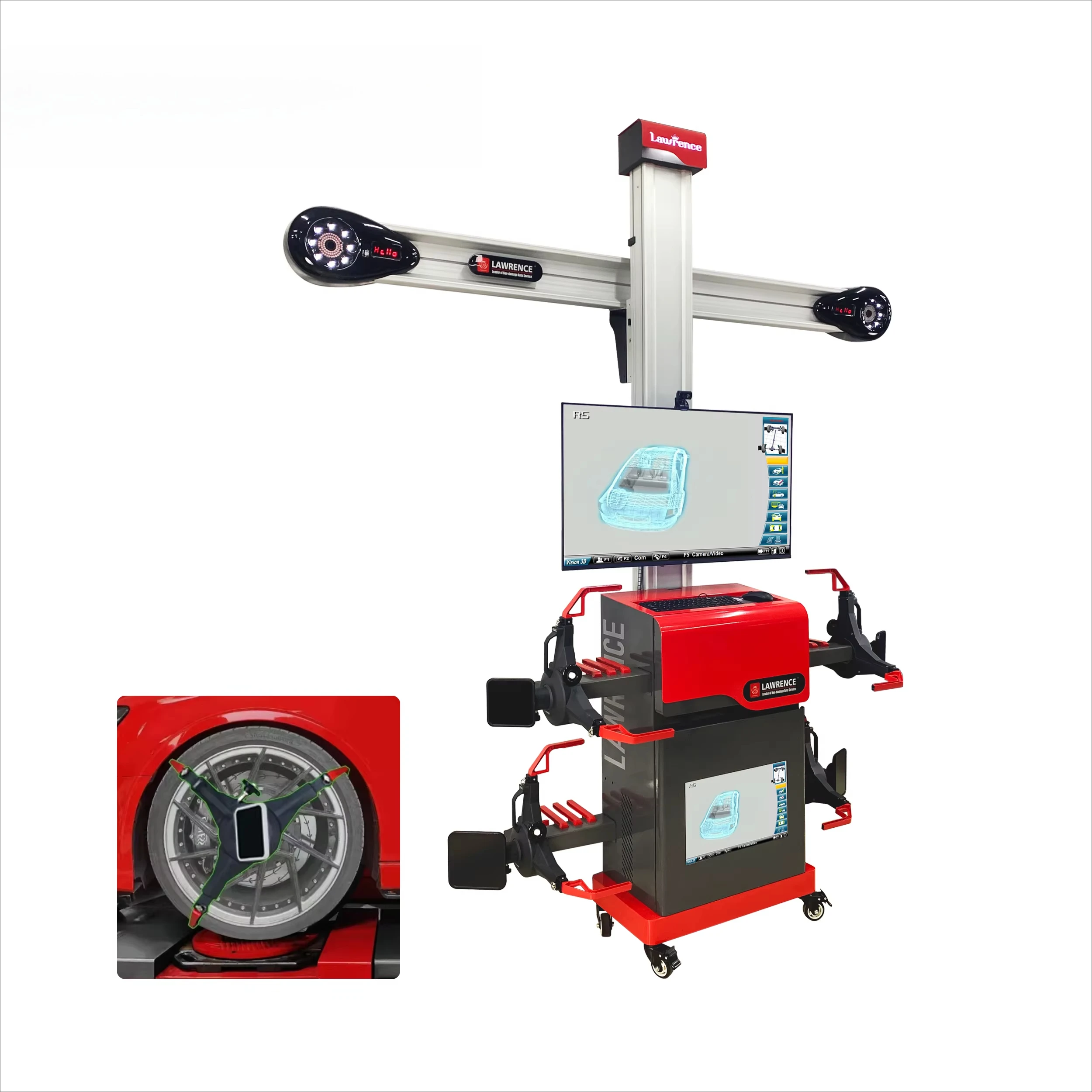 Lawrence Factory Outlet Movable Touchless 3D Wheel Alignment Equipment for Ultra-low Cars & Sports Cars Tyre Aligner