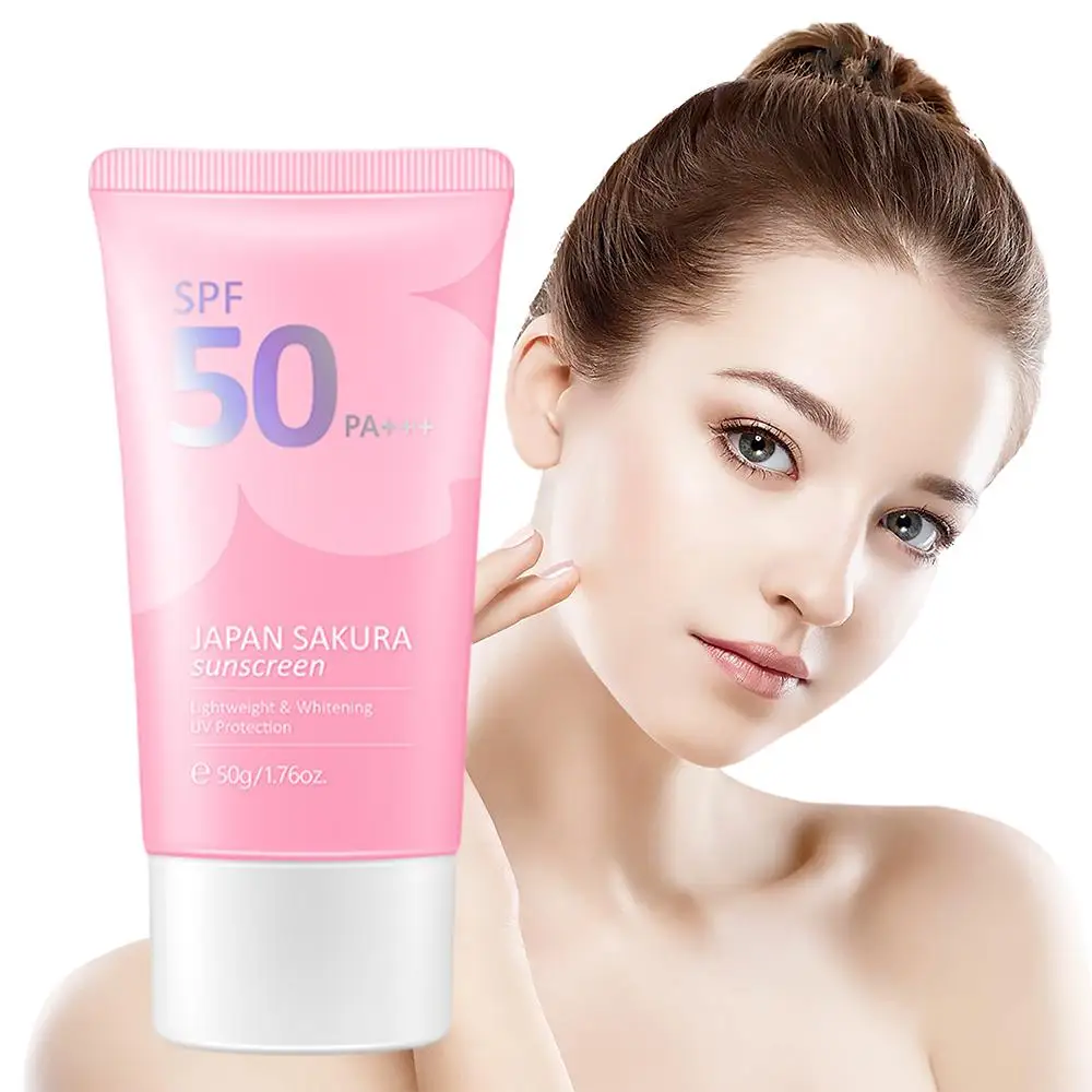 

Sakura Moisturizer Sunscreen Cream Protector Facial Sun Block Spf50 Gel Isolation Lotion Face Suncream Skin Care Essential
