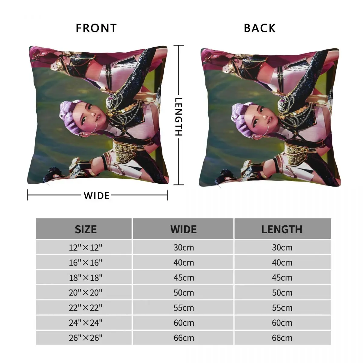 Kpop شيطان الصيادين هنتركس ساجا بنين وسادة غطاء البوليستر كيس وسادة غطاء الوسادة موضة الجرافيك سادات ل كرسي أريكة #4