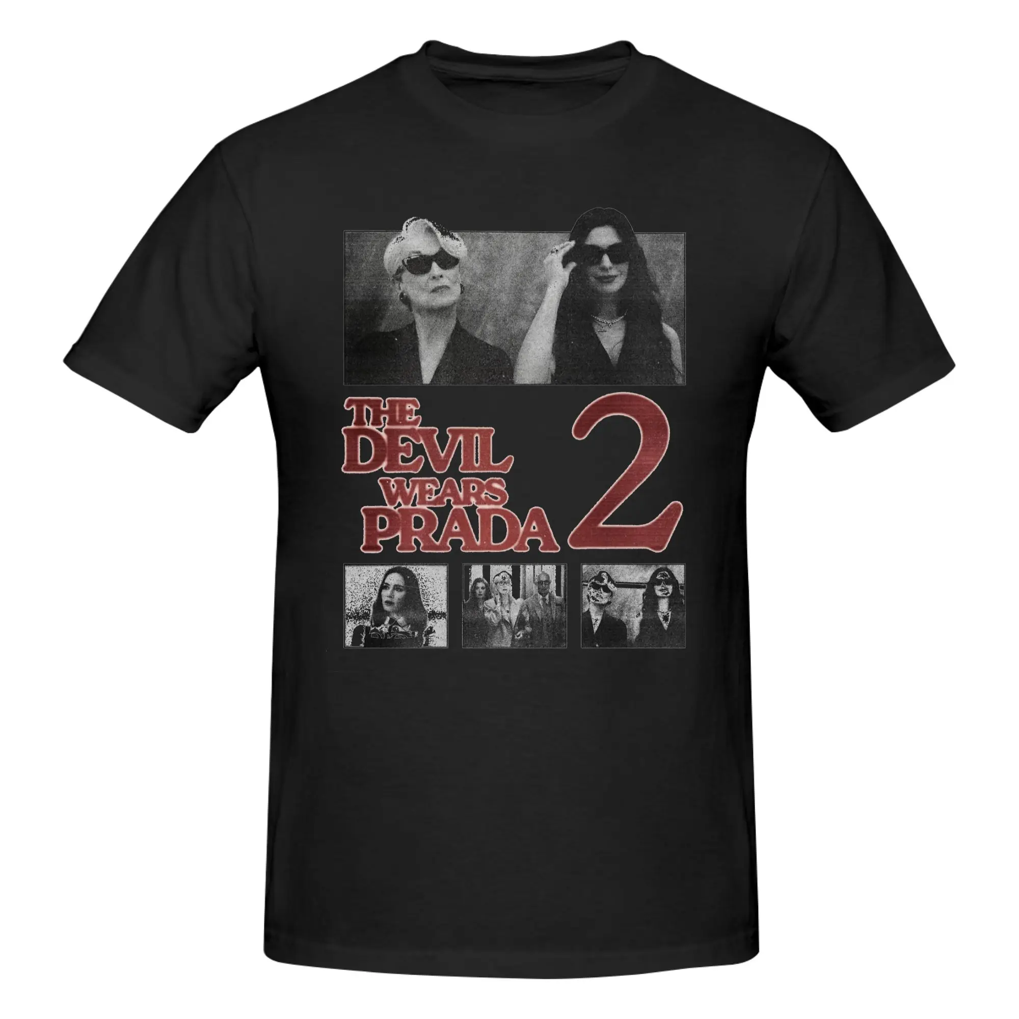 1 Piece Fashion Boss Funny Graphic 100% Cotton T-Shirt Movie Devil Wears Heels  Tops Tees For Men