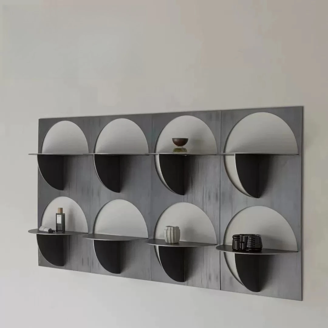 Wall display shelves, wrought iron wall shoe bags, stainless steel bookshelves, clothing store shelves