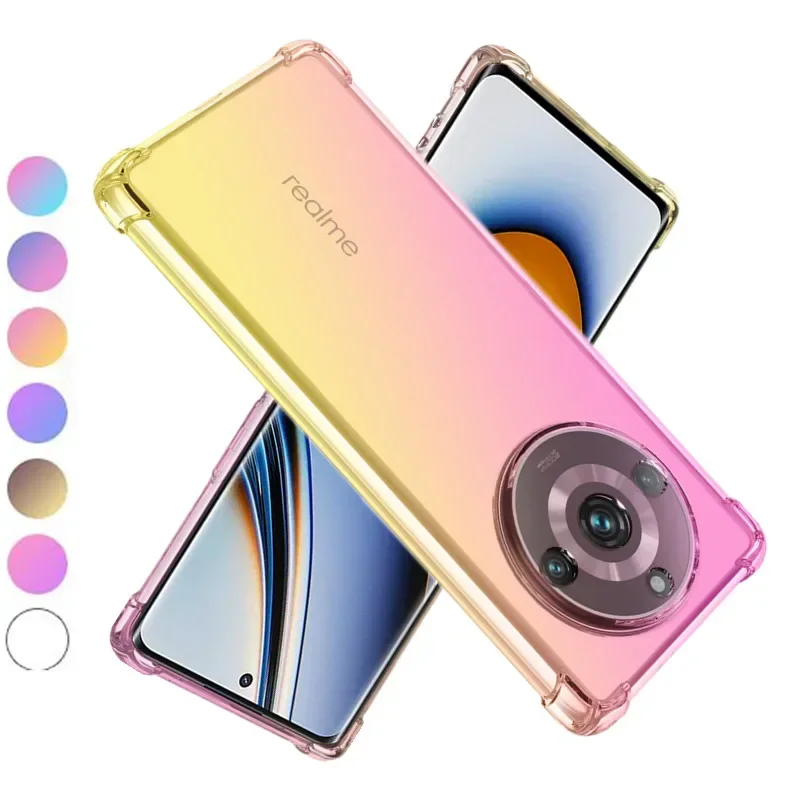 Shockproof Gradient Airbag TPU Case for Realme 12 11 Pro Plus 5G Pro+ Protective Cover Fundas Coque Shell