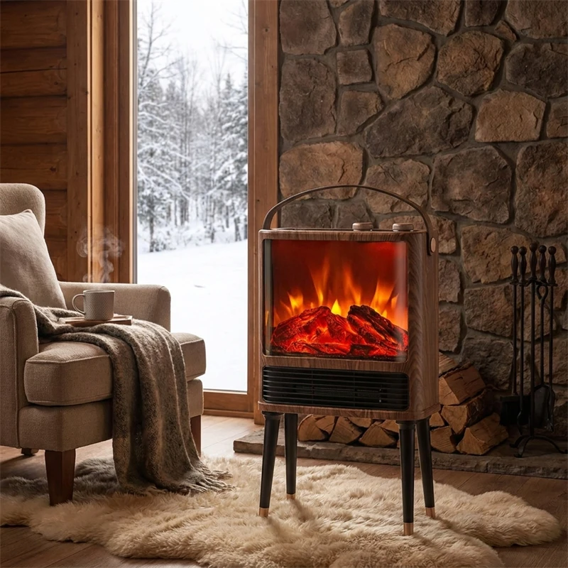 -For  Simulated Flame Chimeneas Modern Home Heating Stove Indoor Heater Room Decoration Bedroom Living Room Heating Fireplace^