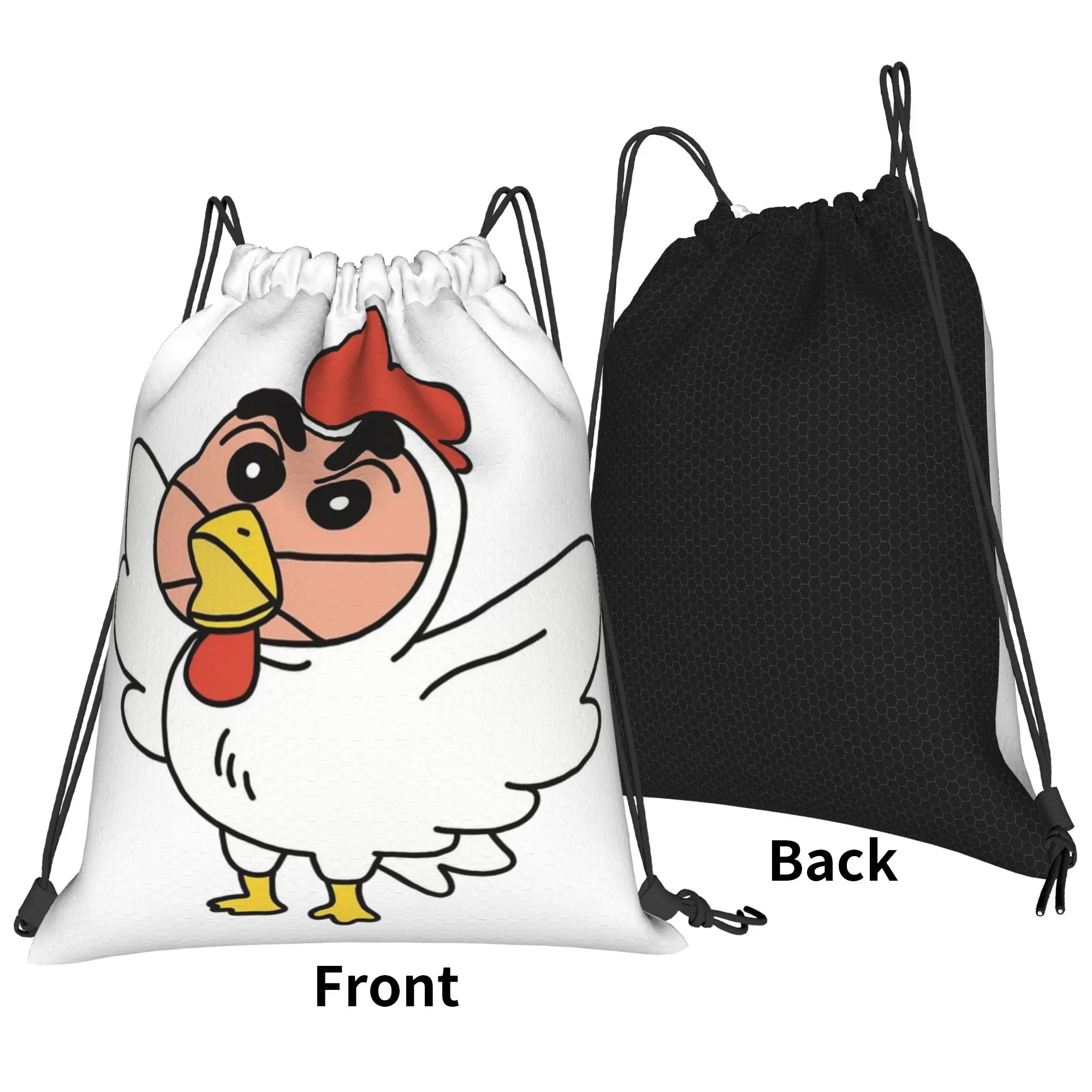 Crayon Shin-chans hen Drawstring Backpack Gym Sports Sackpack Water Resistant  String Bag for Hiking