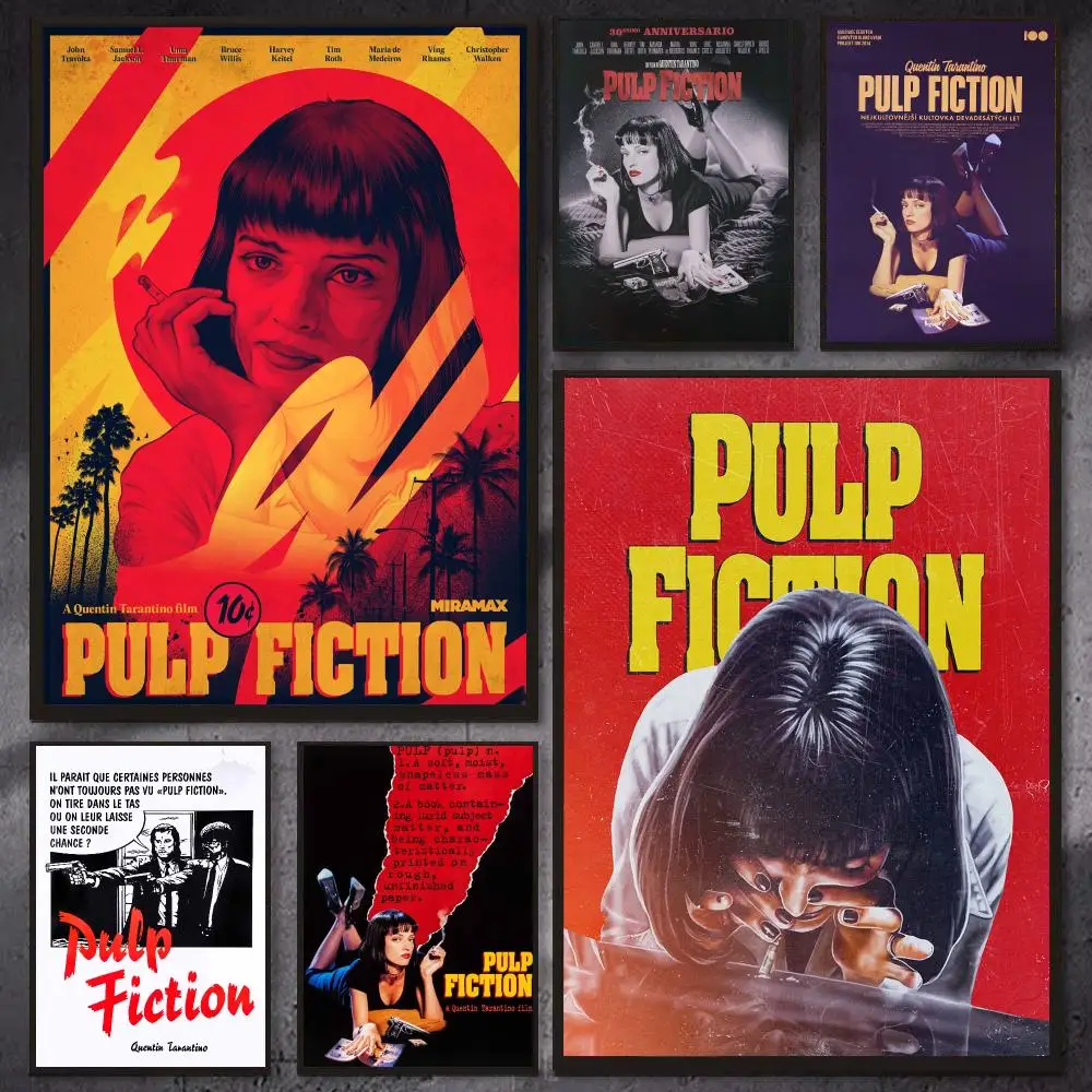 Movie P-Pulp Fiction Poster PP Wall Decor Posters Celebrity Art Prints Aesthetic Wall Art Bedroom Office Home Gift