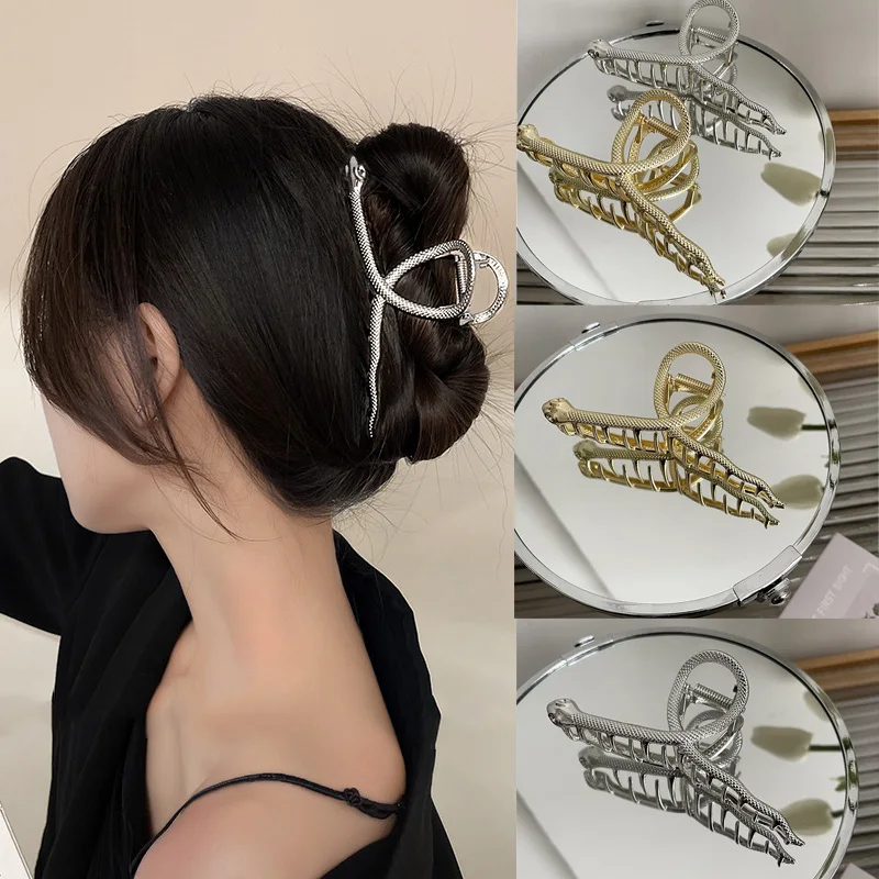 Ruoshui ผู้หญิงโลหะงูปู Barrettes คลิปผมผู้หญิงอุปกรณ์เสริมผม Hairpins Headwear เครื่องประดับ Hairgrip