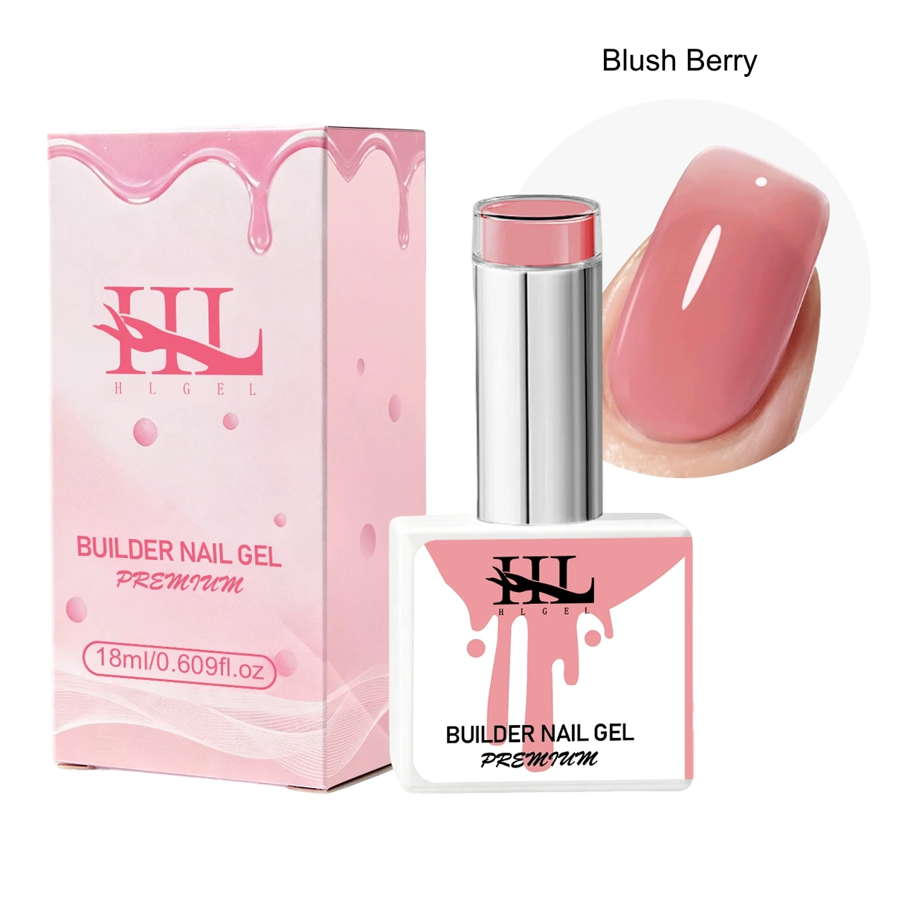 Builder Nail Gel, Nude Blush Berry Builder 8-in-One, Red Nude | Thickening Apex Building Strengthener Short Extension Rubber