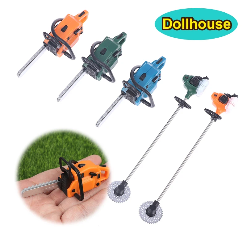 1Pc Simulation Dollhouse Miniature Mower Mini Electric Saw Pretend Toys Accessories For Doll House Play