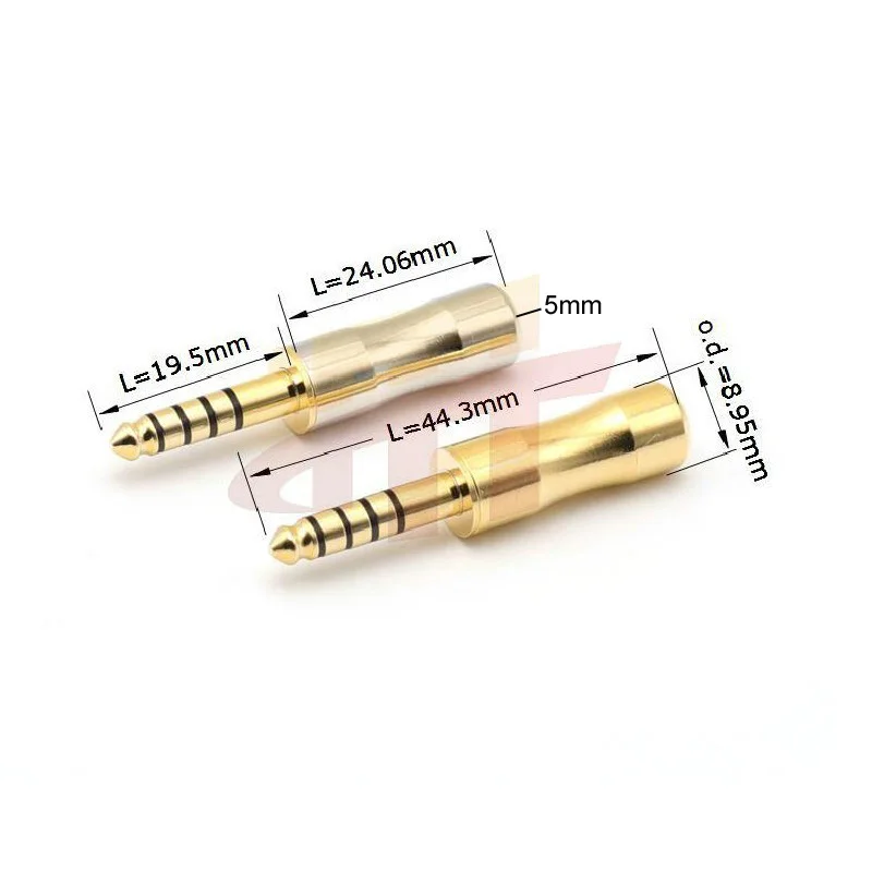 20PCS 4.4MM Plug Audio Jack 5 Pole Balanced HiFi Earphone NW-WM1Z/A Solder Wire Connector Headphone Splice Adapter Balance Plugs