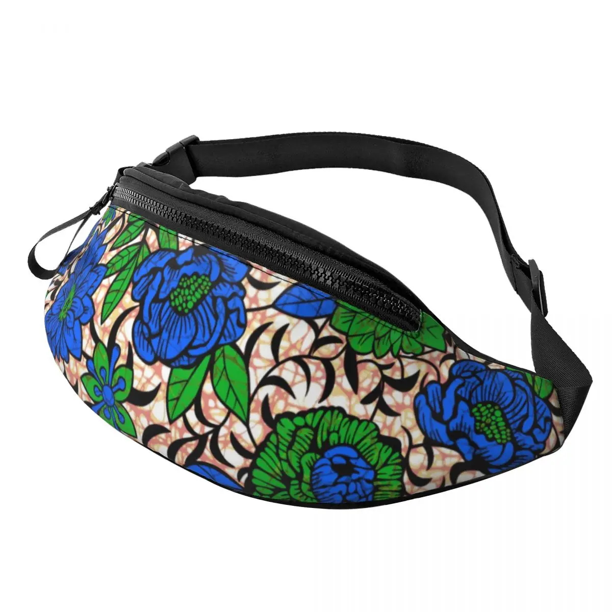 Custom Ethnic Tribal Ankara African Print Fanny Pack Women Men Crossbody Waist Bag for Camping Biking Phone Money Pouch