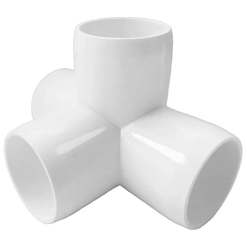 A08M-4Way 1/2 In Tee PVC Fitting Elbow - Build Heavy Duty PVC Furniture - PVC Half Inch Elbow Fittings [Pack Of 12]