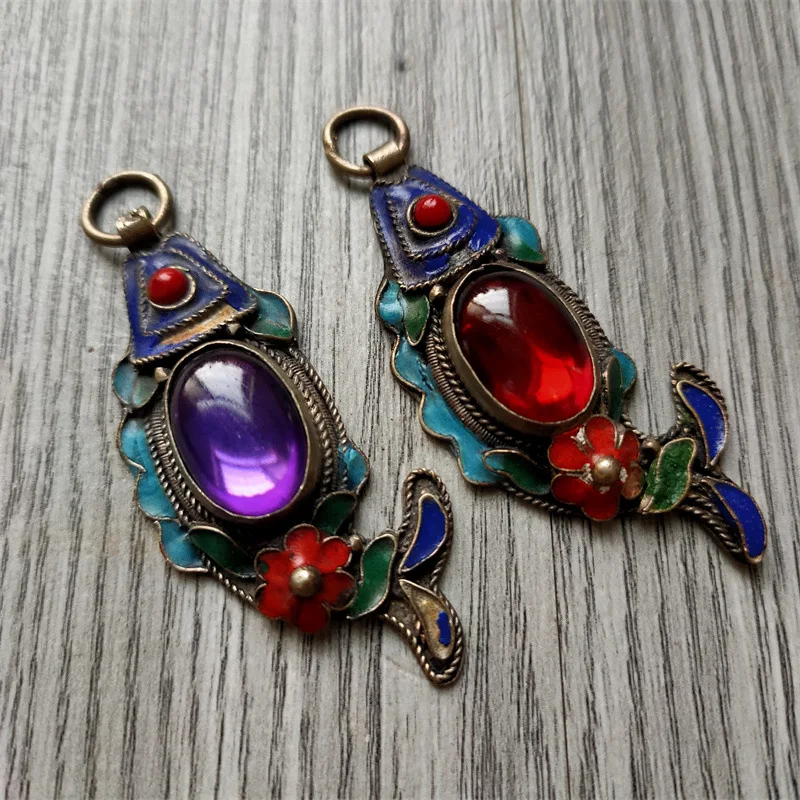 Collectible Vintage Men's and Women's Jewelry, Cubic Zirconia and Jade Silver-Plated Pendants, Available in Three Colo