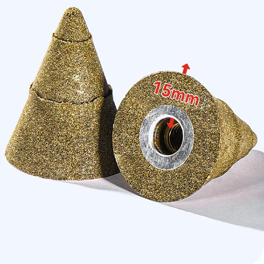 Broca de diamante chanfro Roda de polimento de gravura cônico para corte de telha, M10, 50x40mm, 1 Pack