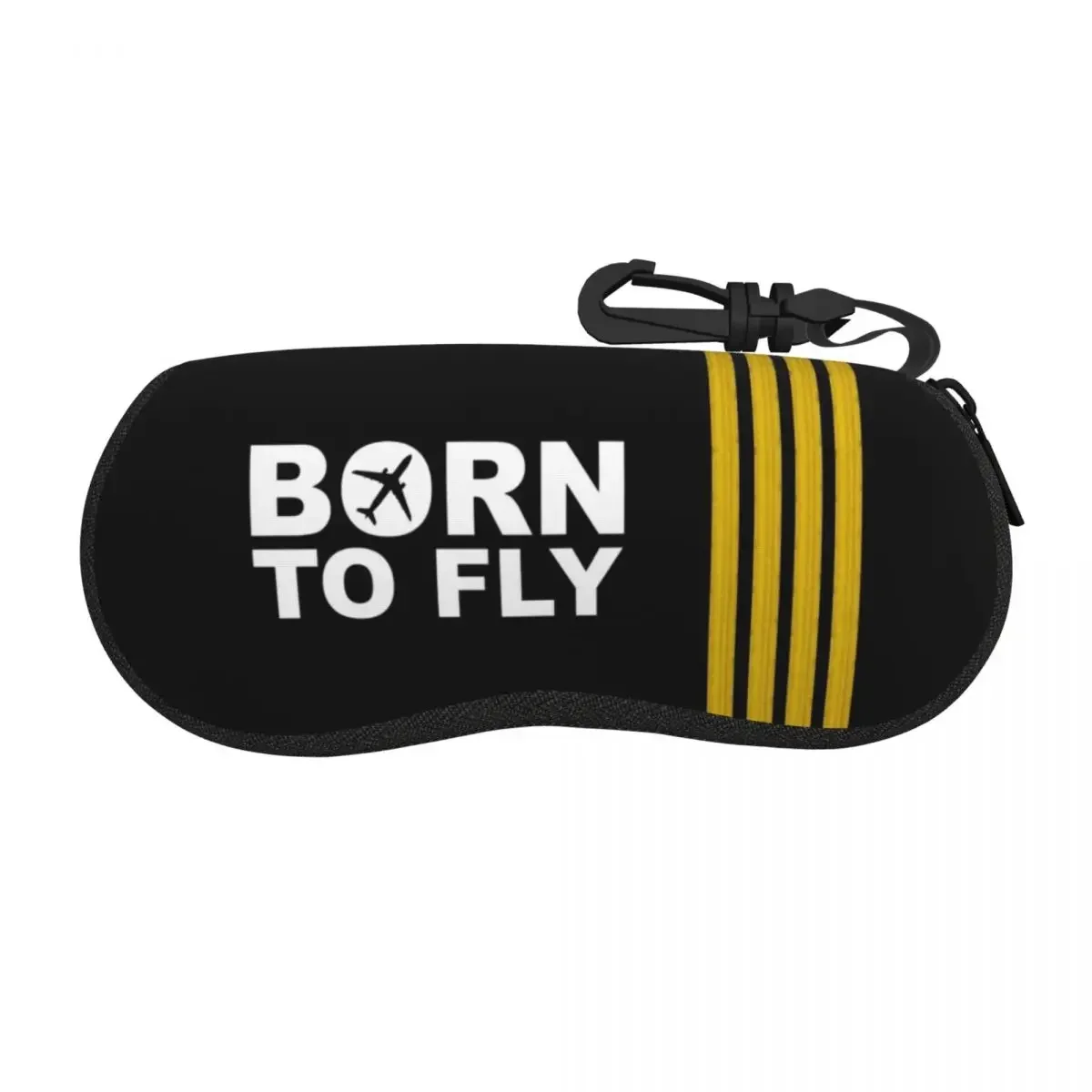 Custom Born To Fly Captain Stripes Flight Pilot Glasses Case Aviation Aviator Airplane Shell Eyeglasses Case Sunglasses Box