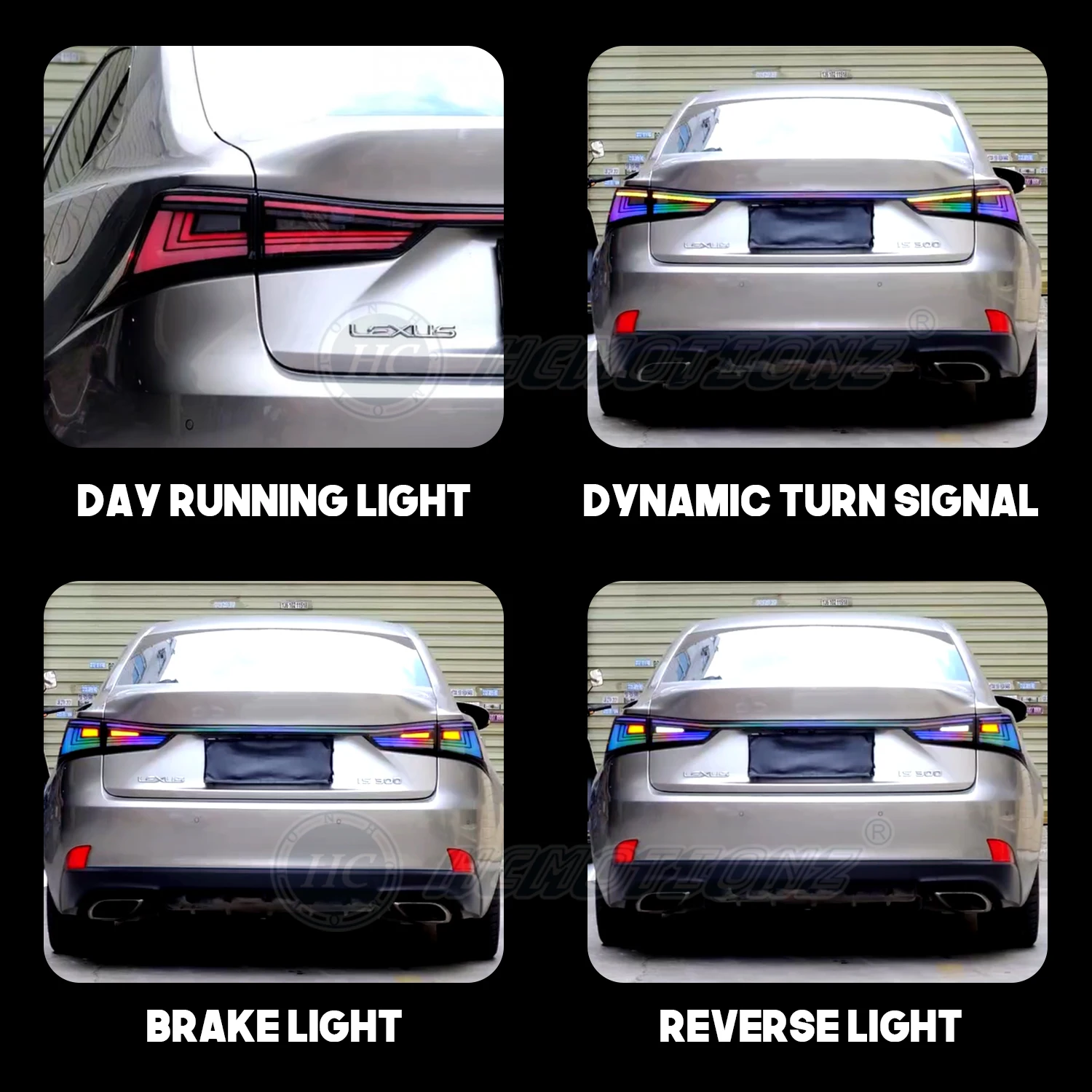 Luzes Trazeiras RGB para Lexus IS 250, 350, 300h, F, 2014-2020, DRL, Start Up, Animação, Plug and Play