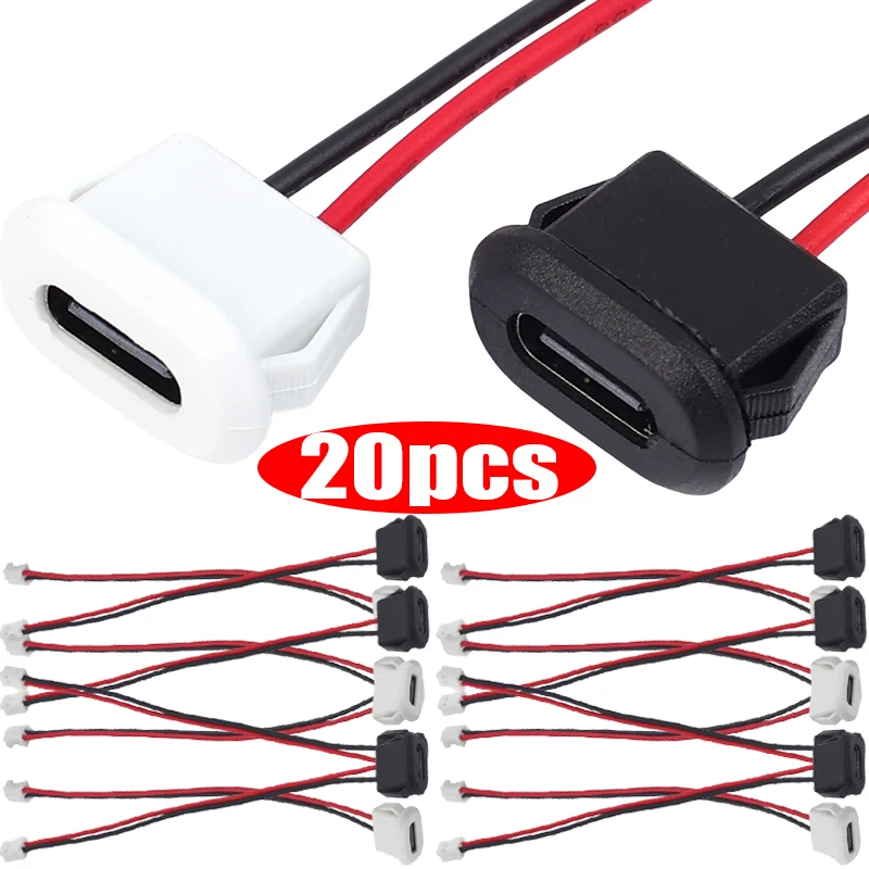20/10/4/2pcs Type C Charger Plug Socket Connector Jack Female  USB-C with Card Buckle 3A High Current Fast Charging Jack Port