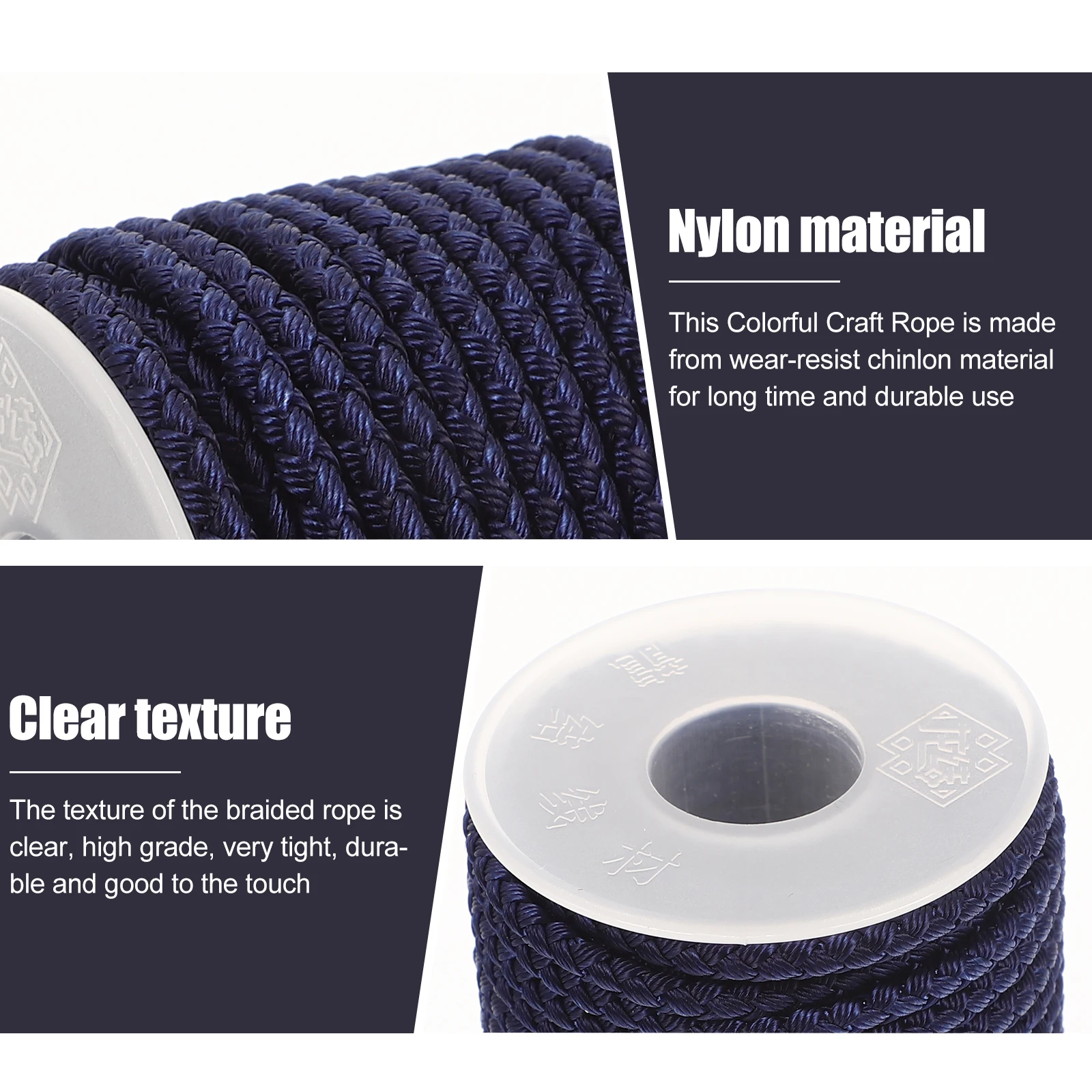 

Wear-resistant Braided Rope DIY Crafts Chinese Knot Making Small Practical for Nylon Ropes Excellent Workmanship Easily Knotted