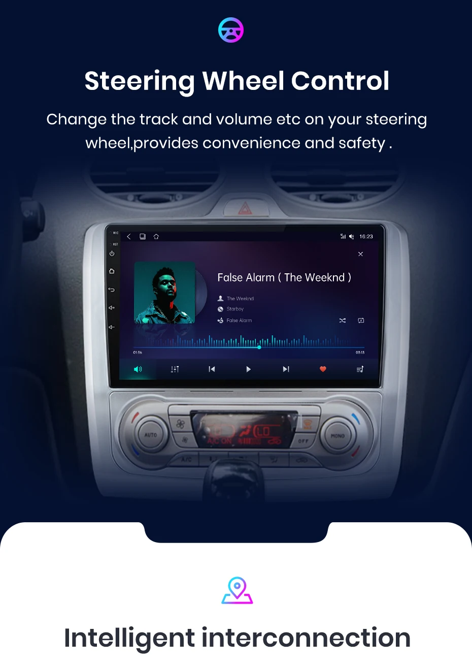 Junsun Kabelloses CarPlay Android Auto Autoradio für Ford Focus 2 3 Mk2 Mk3 2004-2011 2 DIN Multimedia-Stereoanlage mit Eingebautem Kühlventilator GPS-Navigation SWC Bluetooth FM RDS DSP IPS-Bildschirm Auto-Intelligentes System 4G WiFi – Detail 17