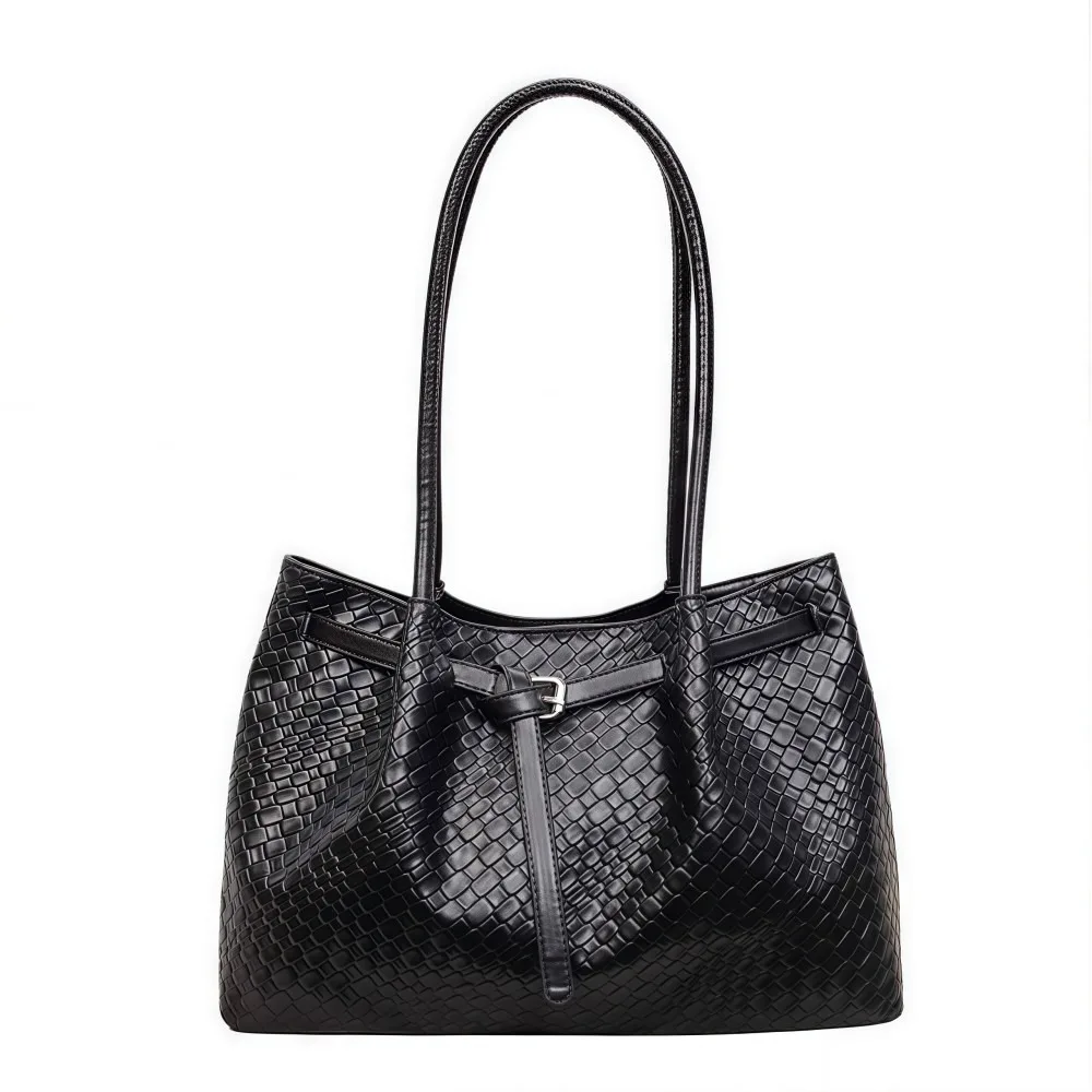 

PU Leather Shoulder Bag Retro Elegant Handbag Large Capacity Available in 4 Colors Commuting Tote Bag School/Travel/Work