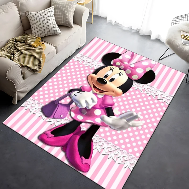 Alfombra de área grande de Disney para el hogar, Felpudo de Mickey y Minnie para sala de estar, dormitorio de niños, sofá, decoración